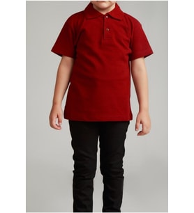 Kız Çocuk Polo Yaka Kısa Kol Okul T-shirt