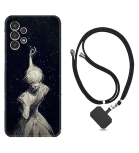 Samsung Galaxy M14 Kılıf Resimli Boyun Askılı İpli Desenli Silikon Star Woman 1332