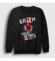 Presmono Unisex Siyah Earn Your Scars Güreş Wwe Edge Sweatshirt 521267tt