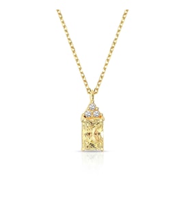 Kare Sarı Taşlı Altın Kolye (Gold)