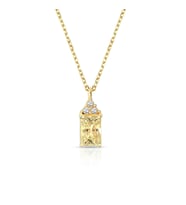 Kare Sarı Taşlı Altın Kolye (Gold)