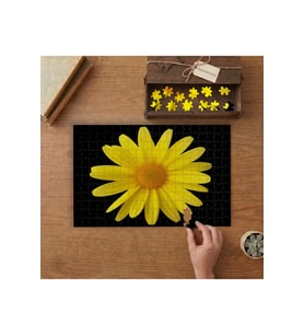 Sarı Çiçekler - Yakın Çekim Çiçek Tasarımı 240 parça Ahşap Puzzle Ahşap Kutuda MP02666