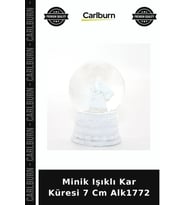 Özel Üretim Dekoratif Hediyelik Biblo Masaüstü Cam Minik Işıklı Kar Küresi 7 Cm Alk1772