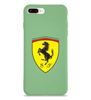 Apple iPhone 7 Plus Uyumlu Lansman Kılıf Ferrari Tasarımlı Altı Kapalı İçi Kadife Kaplı  Kapak (Şeffaf)