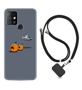 INFINIX Hot 8 9 10 11S Hot 10 Play 10T Kılıf Boyun Askılı Silikon Orange Escape 1374