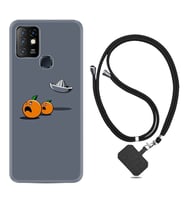 INFINIX Hot 8 9 10 11S Hot 10 Play 10T Kılıf Boyun Askılı Silikon Orange Escape 1374