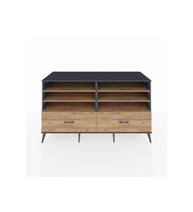 Kronos Konsol 6 Raflı 2 Çekmeceli  176x59x99 Antrasit-Çam