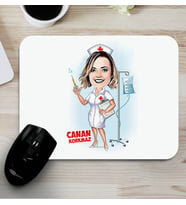 Kişiye Özel Hemşireye Hediye Karikatürlü Mousepad