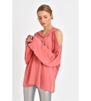 OMUZ DETAYLI SWEATSHİRT  (Pembe)