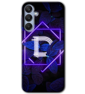 Galaxy A55 Kılıf HD Desen Baskılı Kılıf - Dark Neon Yaprak D Harfi