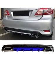 Toyota Corolla E170 Mavi Difüzör Çiftli Kare Egzoz Görünümlü D Tip Difizör 2012-2019