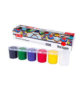 Red Apple Metalik Taş Boyası 6 Renk x 25 ml Sıralı Set 