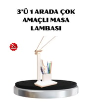 Kalemlik ve Telefon Standlı Masa Lambası – Kısılabilir LED Işık, Göz Dostu Tasarım