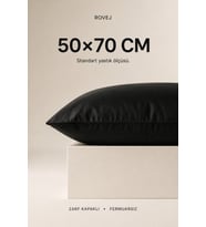 %100 Pamuk Saten Yastık Kılıfı Siyah 50x70 cm Tekli