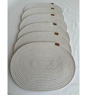 Jüt Amerikan Servis Sofra Altlığı, Masa Dekoru Supla Oval 30x40 6lı (Beyaz)