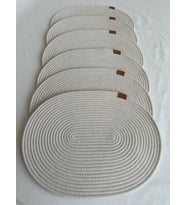 Jüt Amerikan Servis Sofra Altlığı, Masa Dekoru Supla Oval 30x40 6lı (Beyaz)