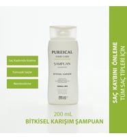 Pureical Şampuan, Bitkisel Kompleks, saç kaybını önleyici, saç güçlendirici, arındırıcı, provitamin B5, besleyici bakım şampuanı 200 mL