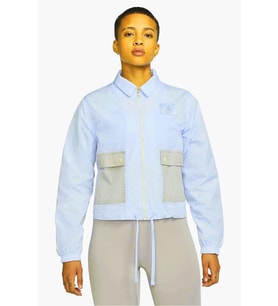 Nike Jordan Flight Woven Blue Jacket Loose Fit Bol Kesim Kısa Kadın Ceket Mavi