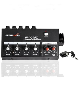 Osawa W-404FX 4 Kanal Mini Mikser - Mikrofon Çoklayıcı ( Adaptör Hediyeli ) 