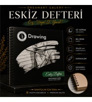 Dreamart Galery Eskiz Defteri 20X20 cm 50 Yaprak Bej Kağıt Spiralli Sert Kapak Karakalem Çizim Defteri