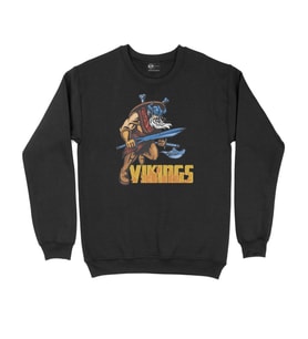 Viking Kılınç ve Balta Siyah Sweatshirt