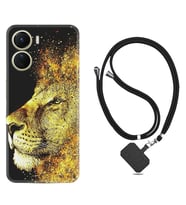 Vivo Y16 Kılıf Resimli Boyun Askılı İpli Desenli Silikon Leon 1323
