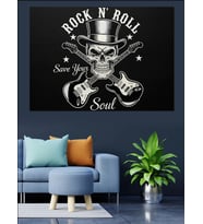 Rock N Roll Ruhu Dekoratif Kanvas - Mdf Ahşap Tablo