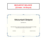 MEZUNİYET BELGESİ  (10 Adet - A4 Boyut)