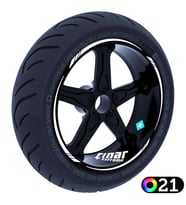 Bayrak Kırmızı 4 Parçalı Keskin Jant Şeridi Sticker Reflektif, Floresan, Özel Re