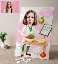 Karikatürlü Diyetisyen Kişiye Özel Puzzle