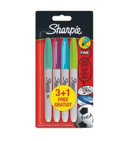 Sharpie Permanent Marker Kalem Fine Uç 4 Canlı Renk Set 