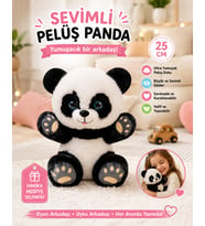 Sevimli Peluş Panda 25 CM Yumuşacık Dokulu Büyük Gözlü Sarılmalık Oyuncak