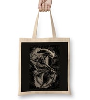 Alien Xenomorph Black And White Bez Çanta Uzun Saplı