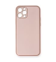 Apple İphone 12 Pro Kılıf Coco Deri Silikon Kapak - Pembe