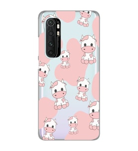 Xiaomi Mi Note 10 Lite Uyumlu İnek Desenli Şeffaf Telefon Kılıfı