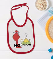BK Kids No Problem Tasarımlı Kırmızı Bebek Mama Önlüğü-1