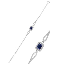 Söğütlü Silver Gümüş rodyumlu pırlanta modeli safir ve zirkon taşlı  baget  bileklik