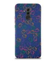 Huawei Mate 20 Lite Uyumlu Lansman Kılıf Hello Kitty Tasarımlı İçi Kadife Lacivert Kapak (Şeffaf)