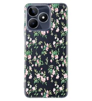 Realme C53 Uyumlu Çiçek Desenli Şeffaf Telefon Kılıfı