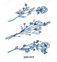 GZS-073 YARI KALICI GÜL DESEN DÖVME-TATTO