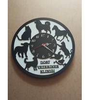 Veteriner / Pet Shop ( ***iş yeri için ) özel isim yazılı ahşap duvar saati