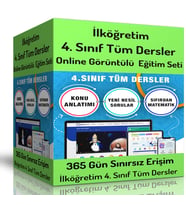 İlköğretim 4. Sınıf Tüm Dersler Online Görüntülü Eğitim Seti