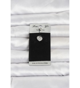 316L Cerrahi Çelik Minimal Kalp Model Göbek Piercing
