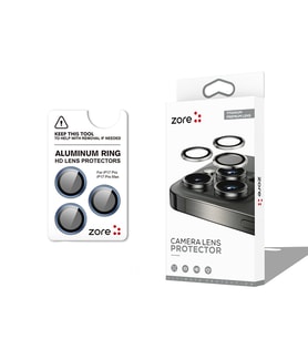 Apple iPhone 17 Pro Uyumlu Zore CL-12 Premium Safir Parmak İzi Bırakmayan Anti-Reflective Kamera Lens Koruyucu (Lacivert)