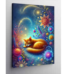 Kanvas Tablo Renkli Kedi Rüyası