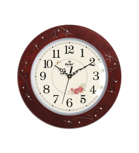 Eastar AW7011 JI Doğal Ahşap Çerçeveli Sessiz Duvar Saati (34.8 cm) (Kahverengi)