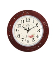 Eastar AW7011 JI Doğal Ahşap Çerçeveli Sessiz Duvar Saati (34.8 cm) (Kahverengi)