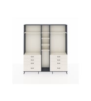 Arges Gardrop 8 Raflı 8 Çekmeceli 3 Askılı 220x30x243 Antrasit-Aytaşı