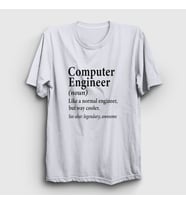 Presmono Unisex Beyaz Computer Engineer Hediye Bilgisayar Mühendisi T-Shirt 536798tt (Beyaz)