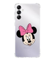 Samsung Galaxy A14 Uyumlu Köşe Korumalı Antişok Kapak Minnie Mouse Tasarımlı Şeffaf Silikon Kılıf
